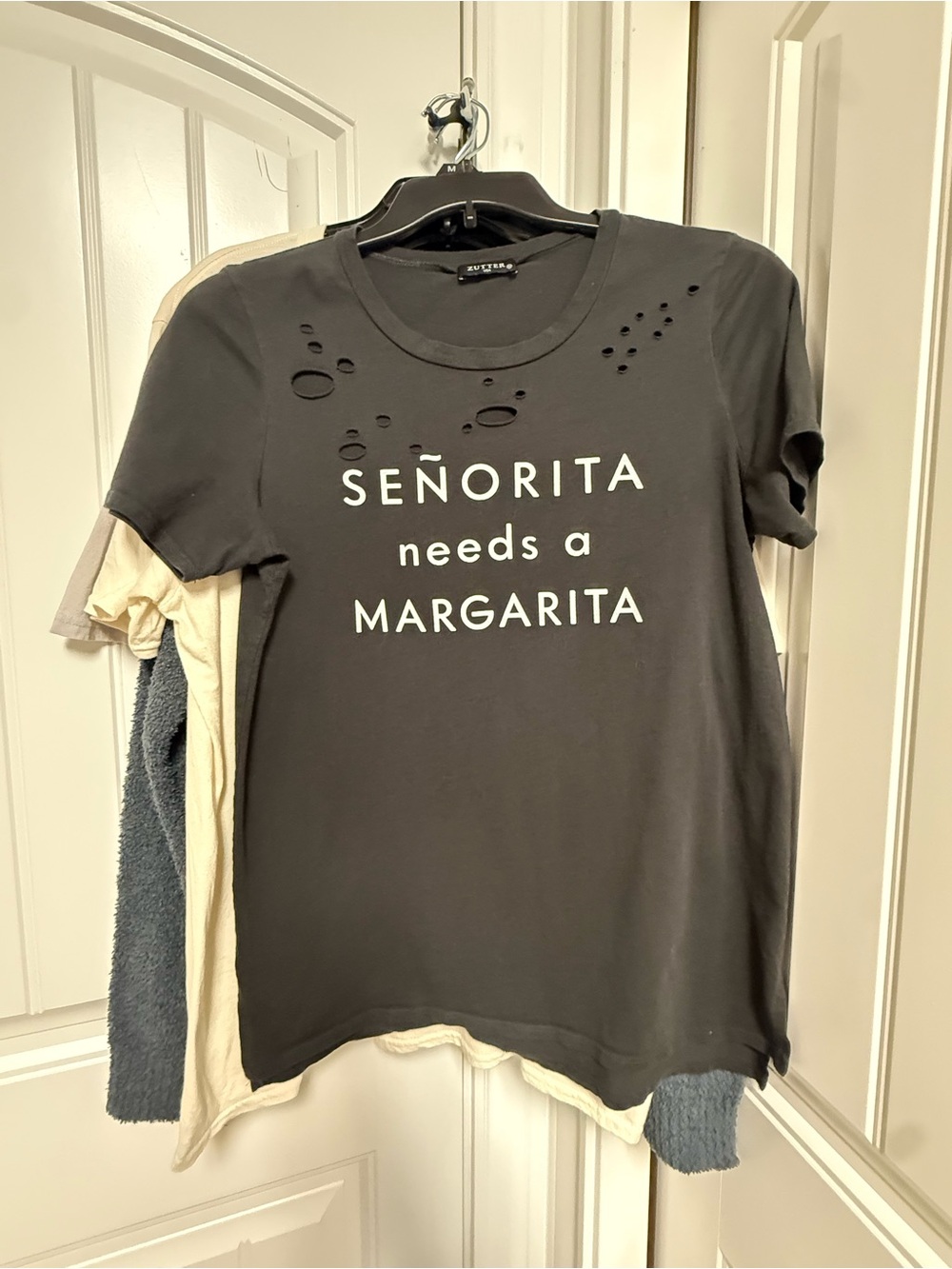 Señorita Needs a Margarita Graphic Tee - Charcoal